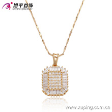 32305 Xuping diseños de joyas de oro de lujo con precio imán cuadrado en forma de colgante de oro para las mujeres